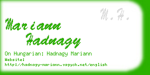 mariann hadnagy business card